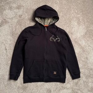BLACK REAL TREE CAMO HOOD CLASSIC LOGO ZIP UP HOODIE